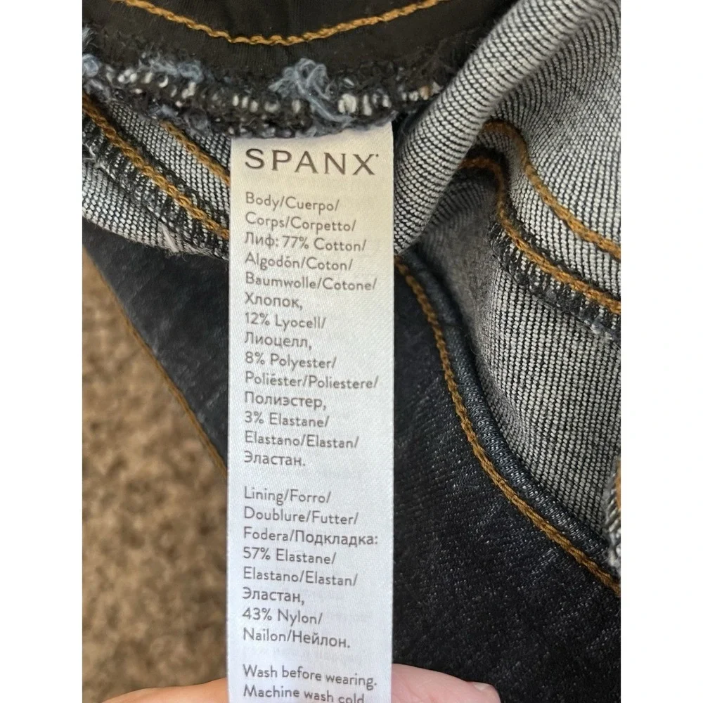 Spanx Stretch‎ denim Blue jeans leggings size M Pull On Tummy Control